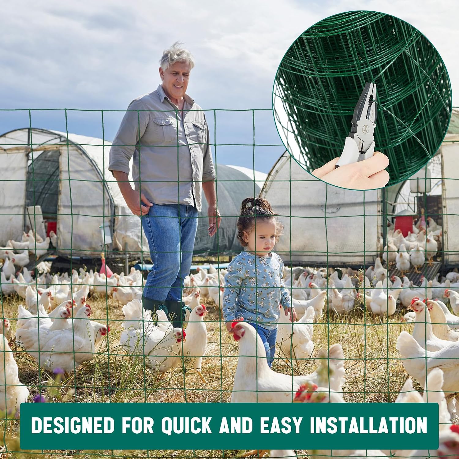 Green Welded Wire Fence 4 ft X 100 ft, 2.36" Mesh Fencing