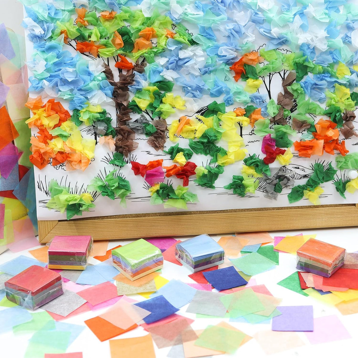 10800 PCS 1 Inch Tissue Paper Squares 36 Assorted Colors