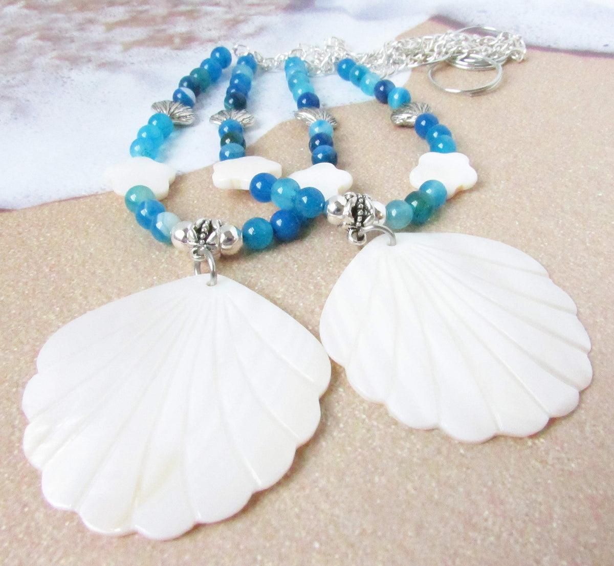 Tropical Drapery Tiebacks, Sea Shell Curtain Tie Backs, Beach Home Decor