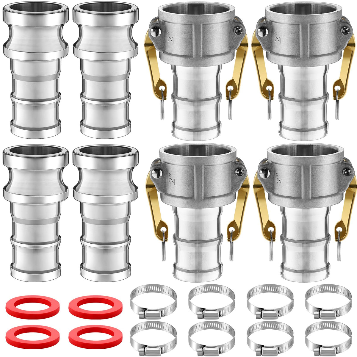 Innconee 4 Set 2 Inch Camlock Fittings Type C&E