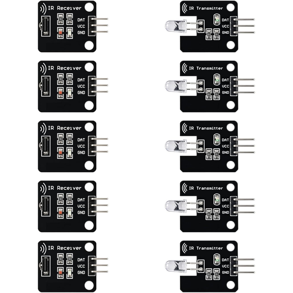38KHz IR Receiver Transmitter Sensor Module Infrared Remote Control, 5 Sets