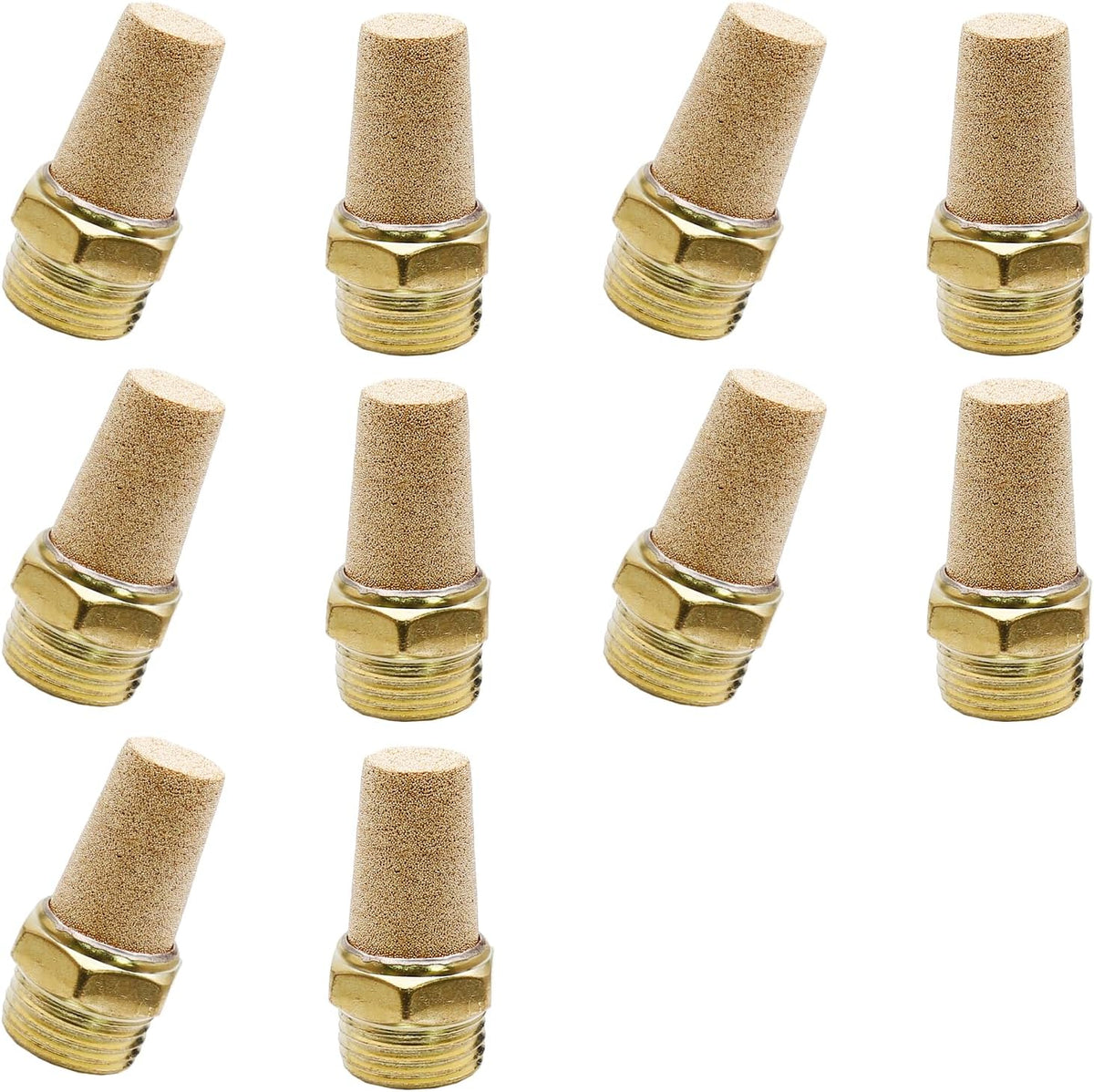 Zorfeter Pneumatic Brass Exhaust Muffler Filter, 1/4" NPT, 10pcs