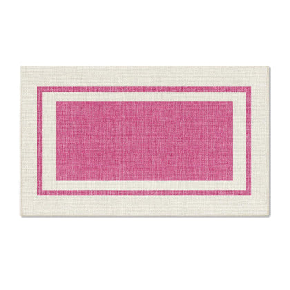 Pink Absorbent Rectangle Non-Skid Doormat, Home Mats Non Slip Washable Natural Rubber Back Door Mat Floor Mat for