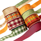 Fall Wired Ribbon Set 2" 8 Rolls 40 Yards Thanksgiving Wreath