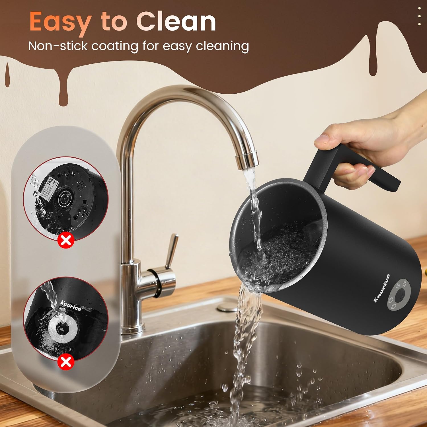 4-in-1 Electric Milk Frother & Steamer – Automatic Frother Machine, Barista-Style Hot & Cold Foam for Lattes