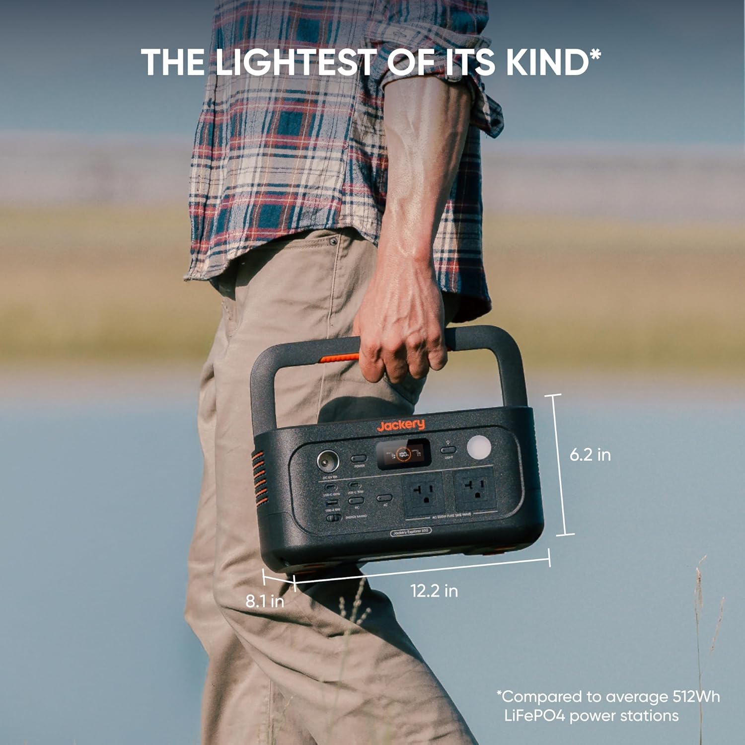 Explorer 500 v2 Portable Power Station, 512Wh LiFePO4 Battery, 500W AC/1000W Peak, Solar Generator for Camping