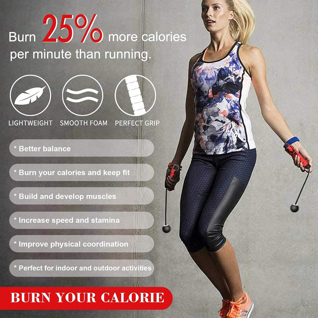 Weighted Cordless Jump Rope for Fitness[Suitable for Different Ages and Levels] Ropeless Jump Rope for Boxing MMA WOD