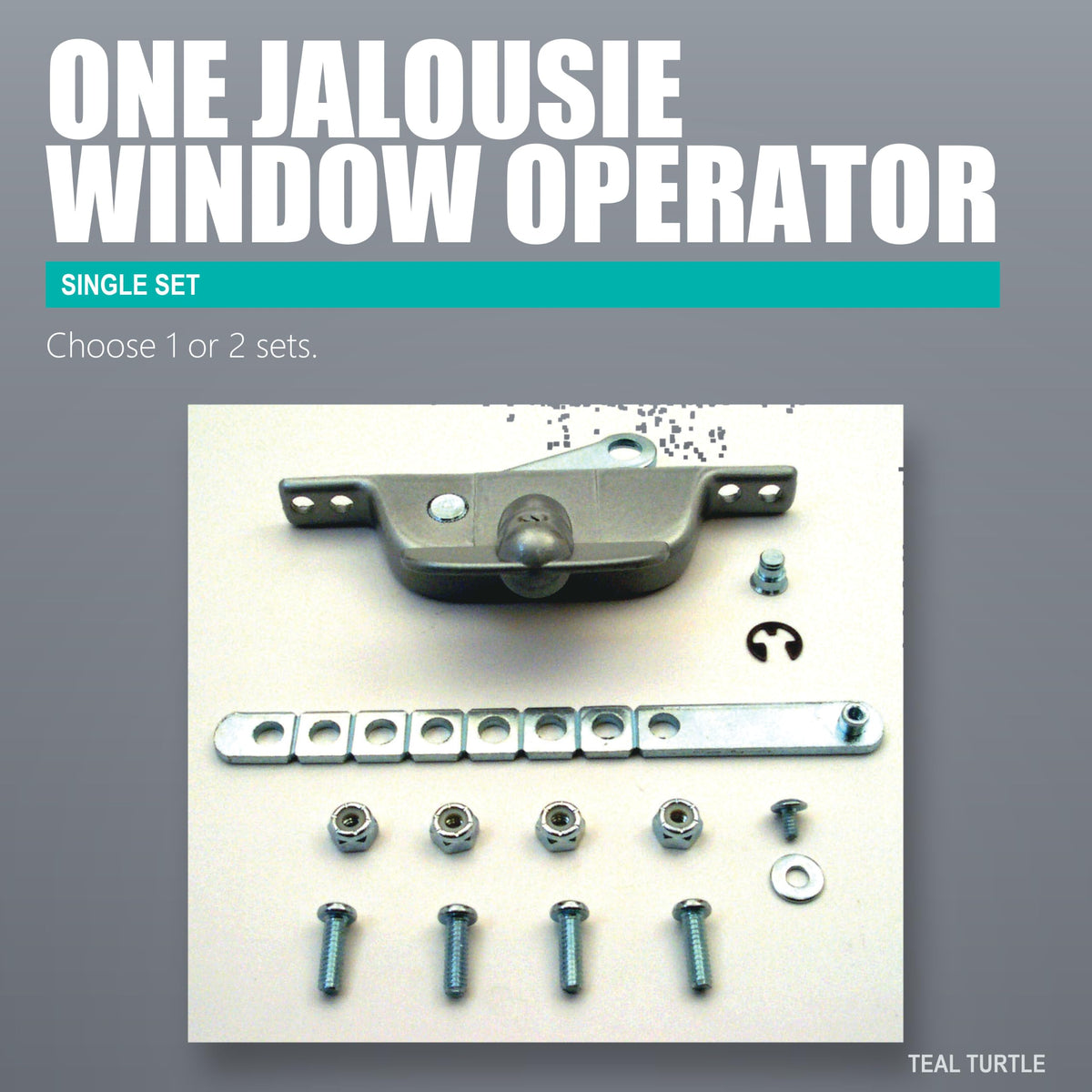 Jalousie Window Operator, Aluminum, T-Crank Handle