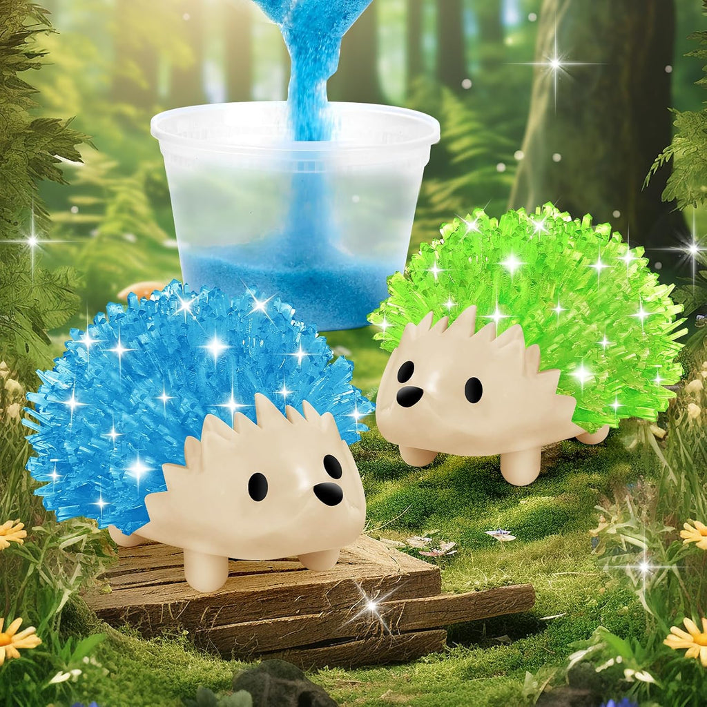 Crystal Growing Kit for Kids - 2 Colors Hedgehog to Grow Fast in (24H),Science Experiments Learning & Educational