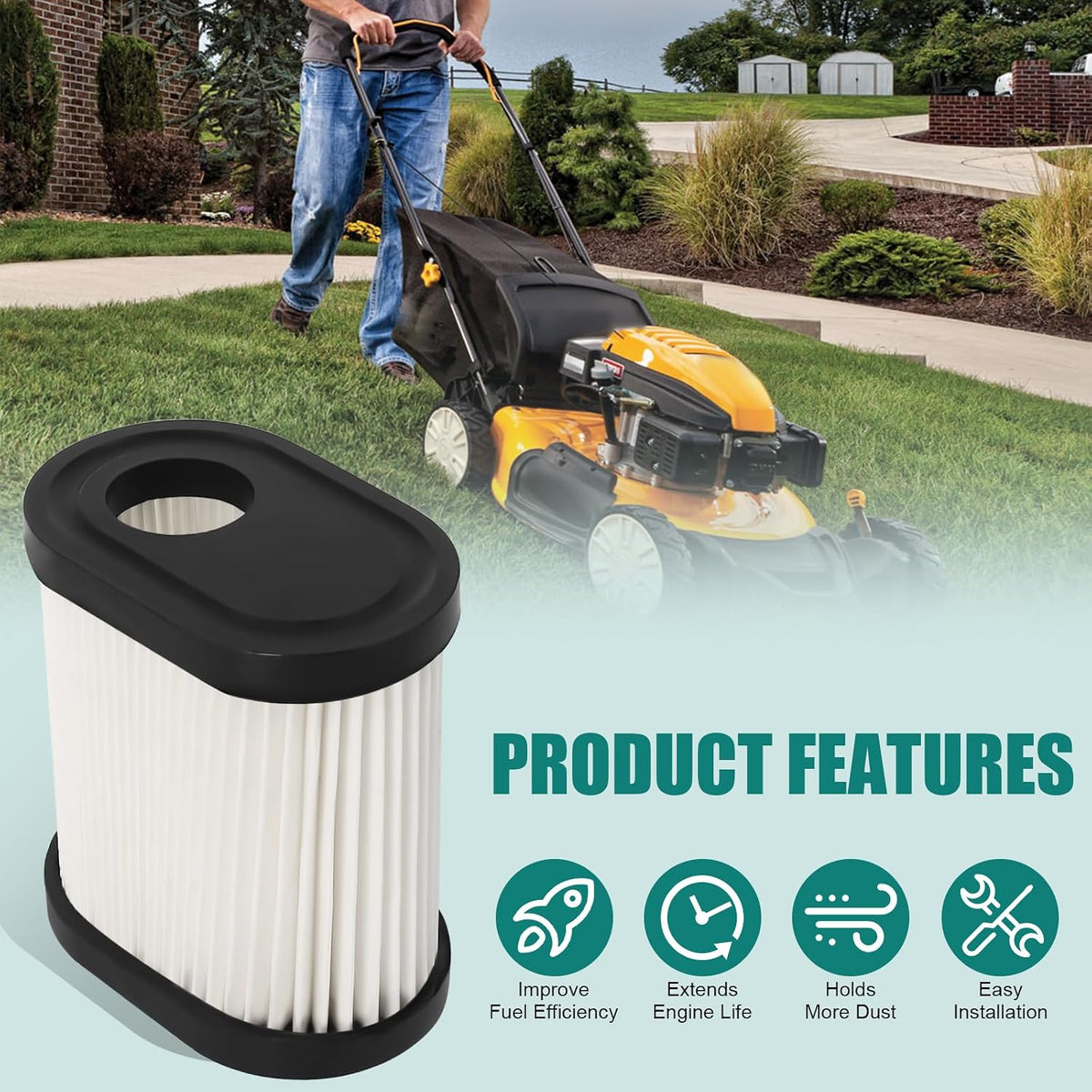 Podoy 36905 Air Filter 5 Pack Compatible with Tecumseh Toro Lawn Mower