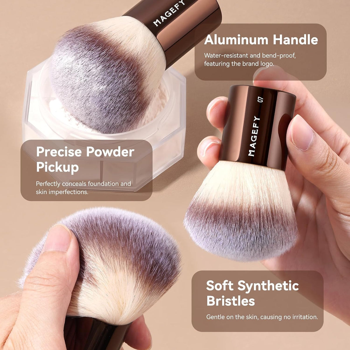 Makeup Brushes MAGEFY Travel Makeup Brush Set Professional Make Up Brushes for Powder Concealers Eye Shadows Eyebrow