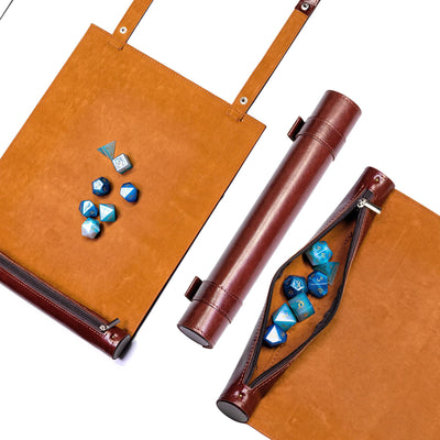 2 in 1 Dice Rolling Mat & Zippered Dice Holder Dice Tray