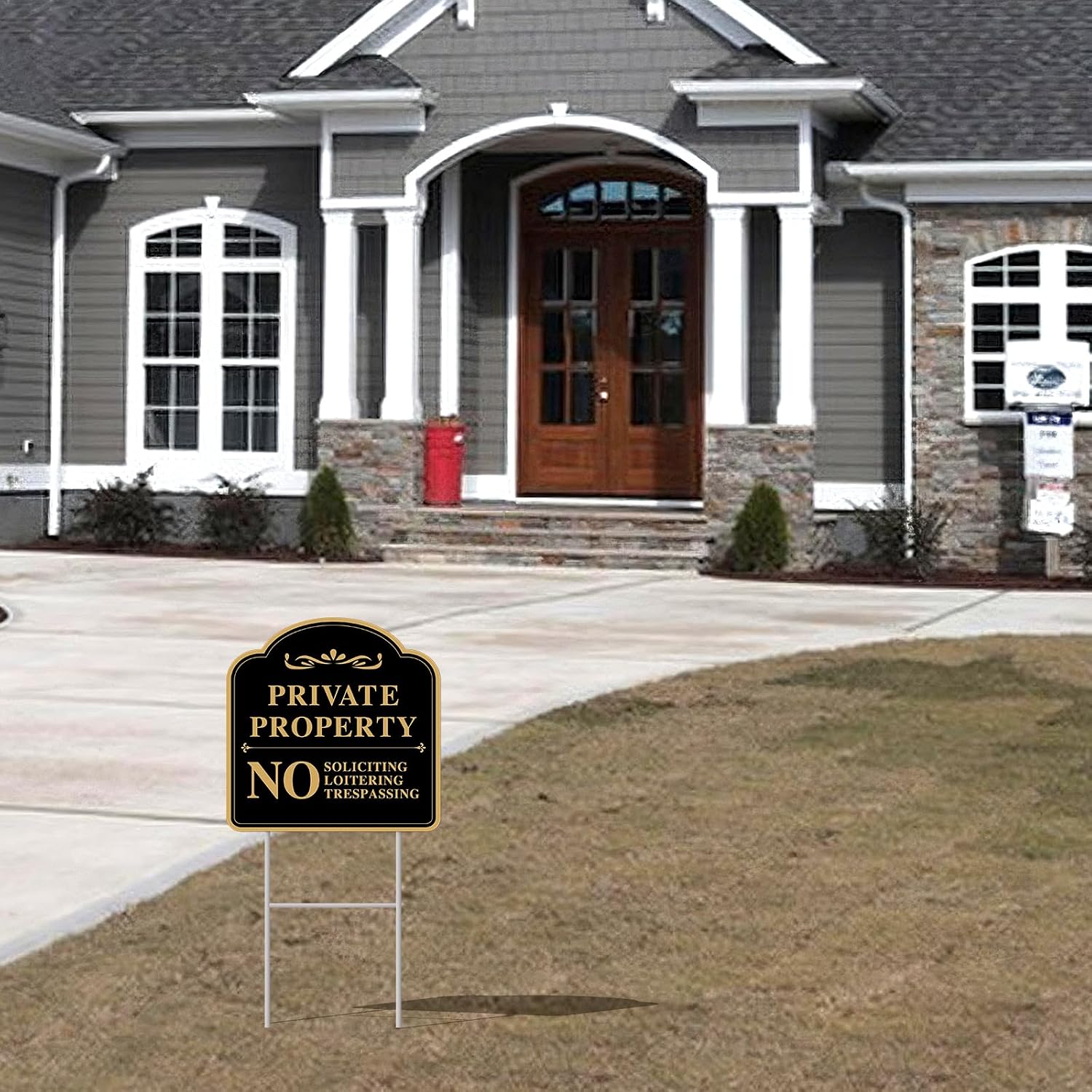 No Trespassing Signs Private Property, 2-Pcs 12"x12" H-Stake 2-Sided | UV high-definition print, weatherproof. This
