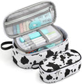 Large Capacity Pencil Case Portable Pencil Pouch Bag School Supplies for College Students Girls Boys Adults (Cow)