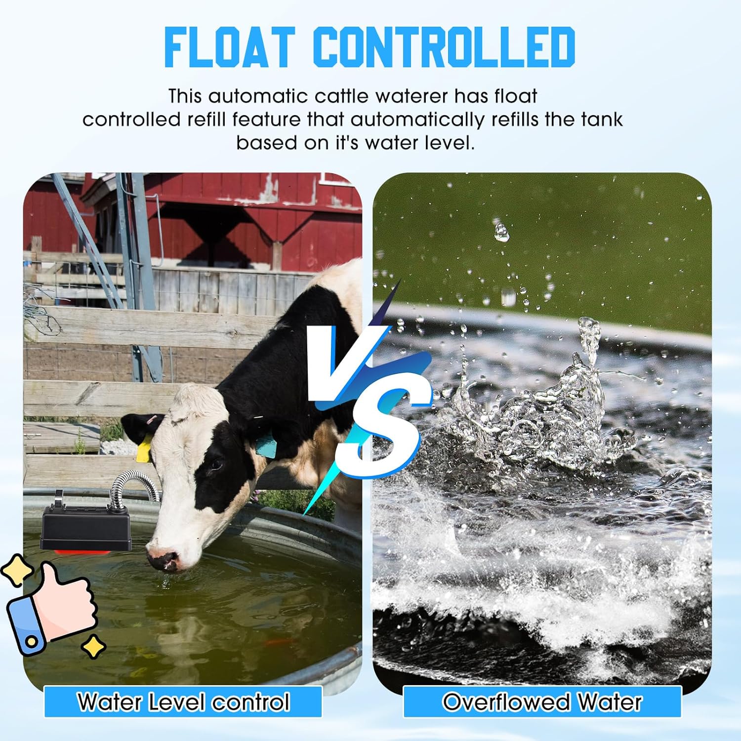 3 Pack Float Valve Automatic Water Level Control for Tank,Plastic | Auto-fill Trough Float for Livestock Cattle Goat