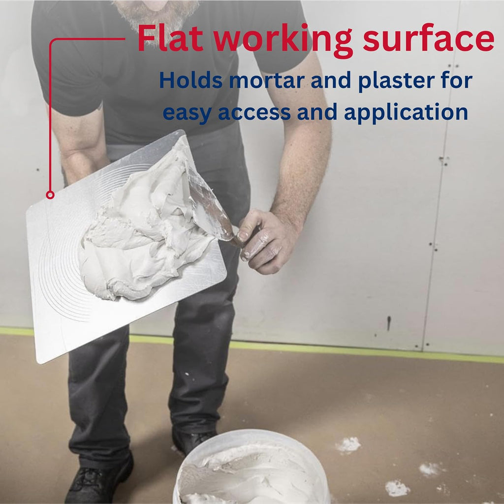 Drywall Hawk, 13 Inch, Assembled in the USA, Plaster Tool | 13 Inch Aluminum Blade Gives a Flat Platform for Mud