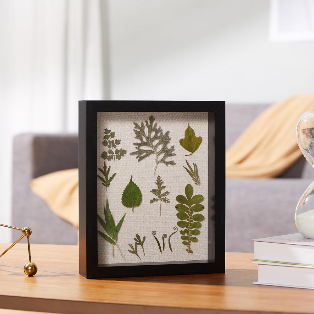 8" x 10" Rectangular Shadow Box Wood Frame for Photos, Art, and Memorabilia, Black, Tabletop Display