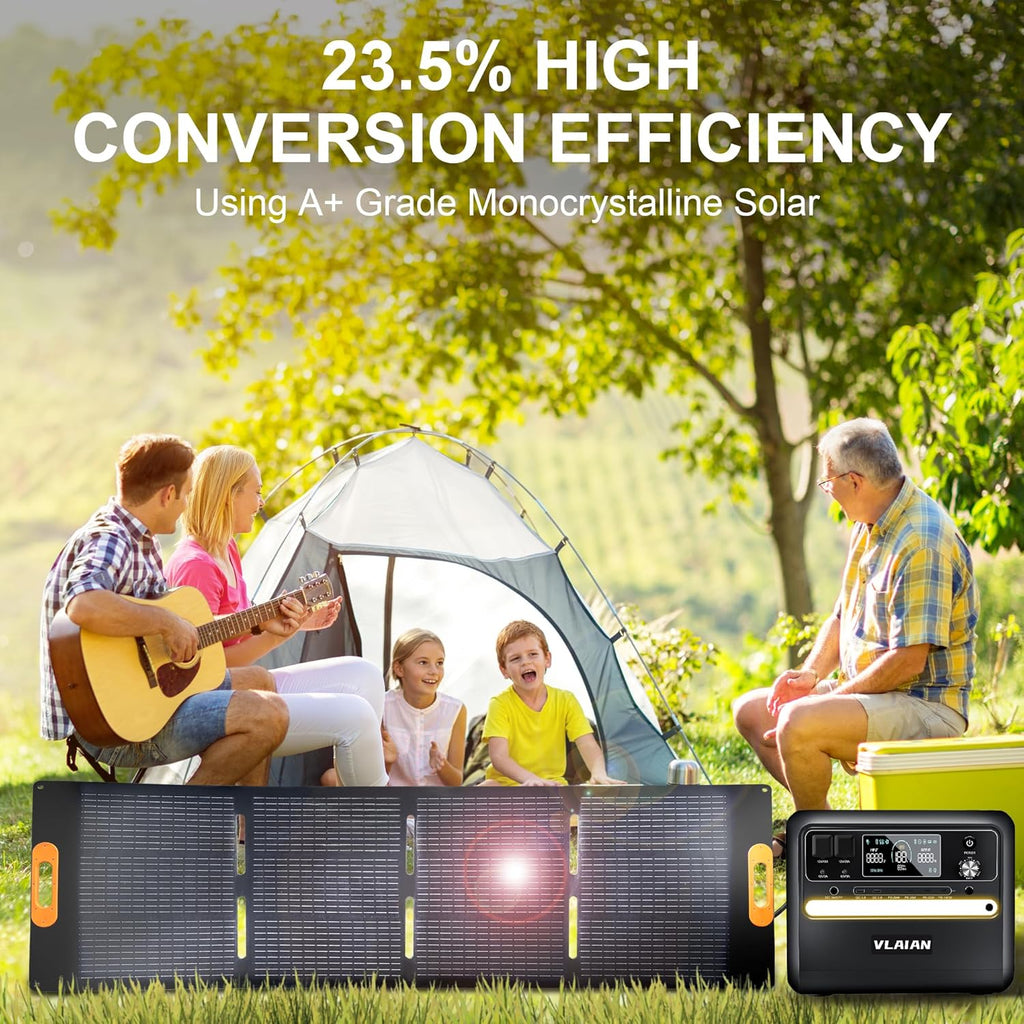 200 Watt Solar Panel,200W Solar Panel,for Power Station Generator,Charger with MC4 Output,3-in-1 DC Connector,23.5%