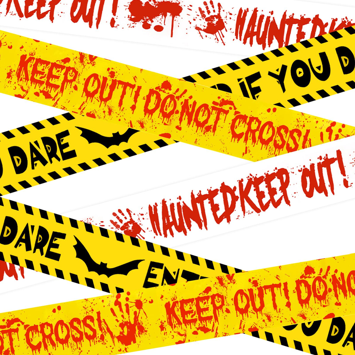 Halloween Decorations Caution Tape for Indoor Outdoor, 3inx90ft 3PCS
