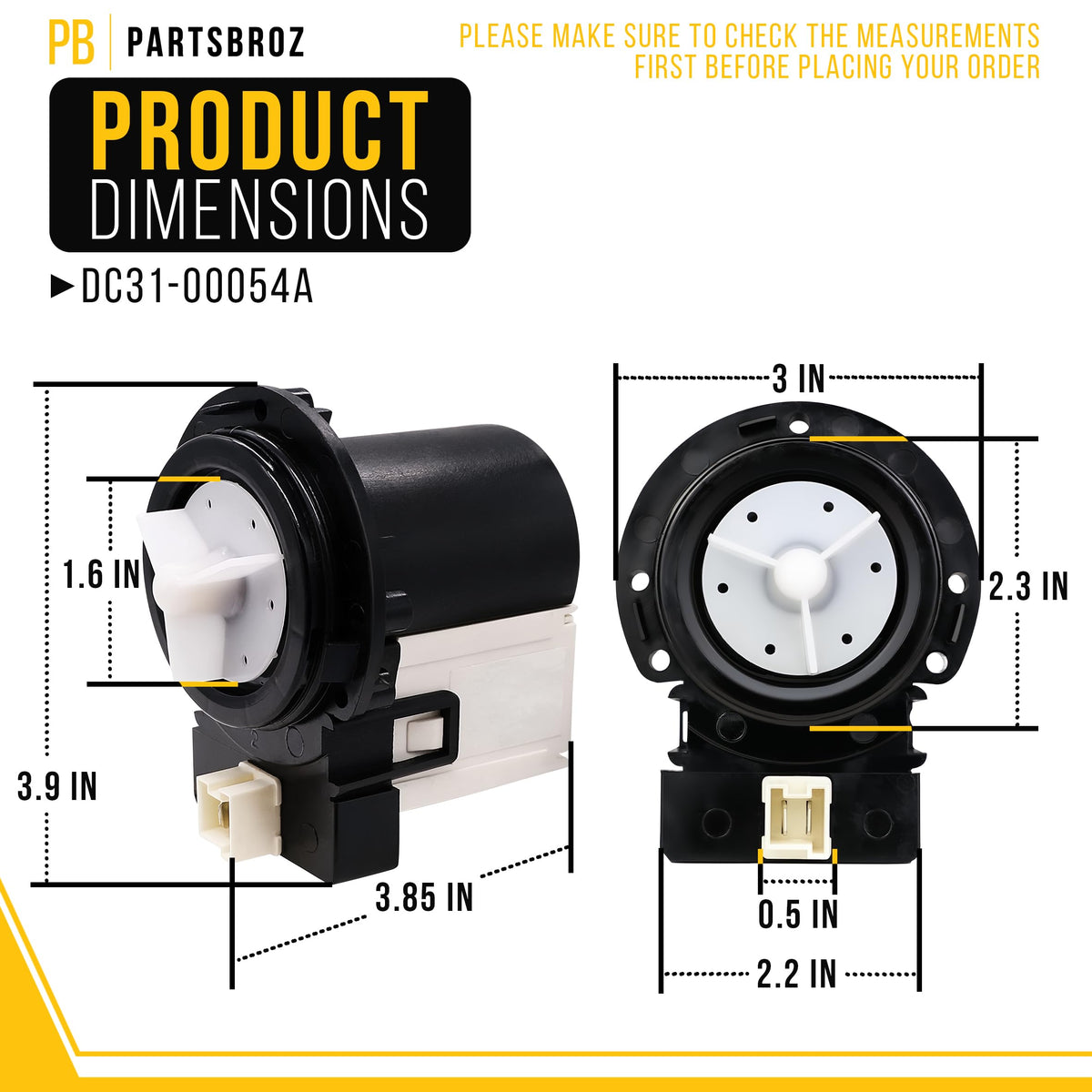 Washer Drain Pump for Samsung WF428AALXAC
