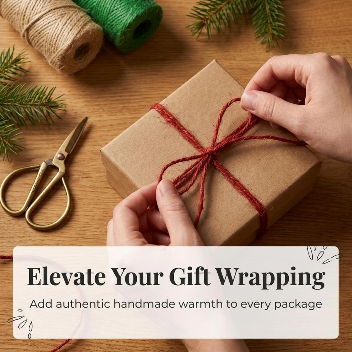 Christmas Baker's Jute Twine, 3 Rolls of Decorative Holiday String