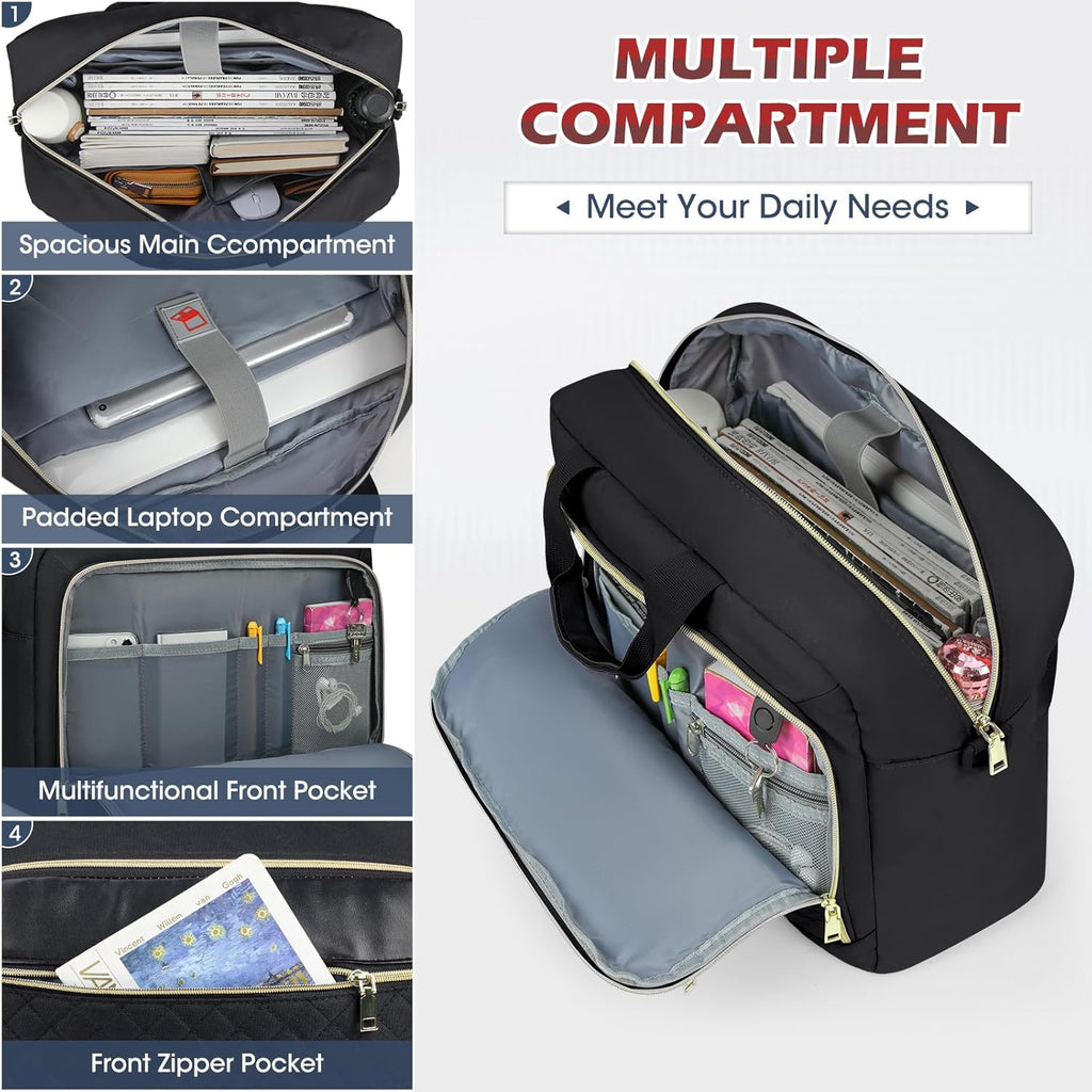 Laptop Bag 17.3 Inch Laptop Briefcase for Women Men Waterproof Shoulder Messenger Bag Large Computer Bag for Business