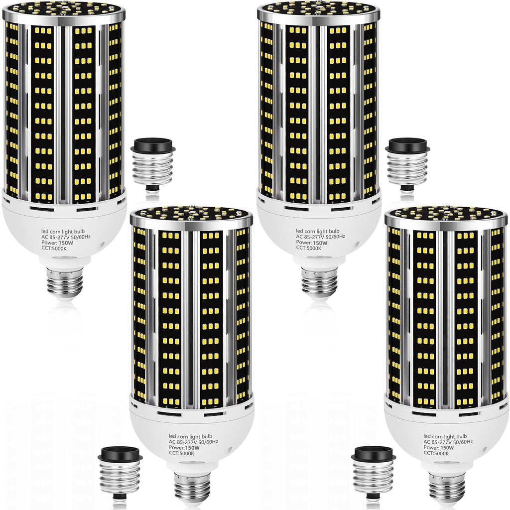 150W 4 pack LED Corn Light Bulb(1500W Equivalent ) ,Commercial Grade DayLight 5000K E26/E39 22900LM Medium Mogul Base