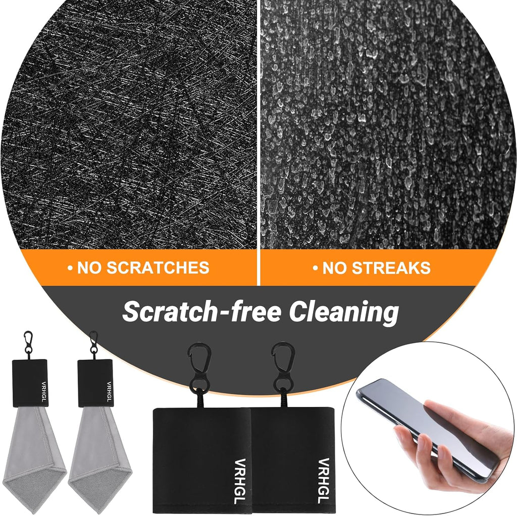 2 Sided Portable Glasses Cleaner Cloth Keychain,Reusable Glasses Cleaning Kit Travel,Microfiber Eye Glasses Lens