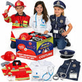 3-in-1 Kids Dress Up Clothes, Police, Firefighter, Doctor, 3+ | Machine-washable pretend-play toddler costume set