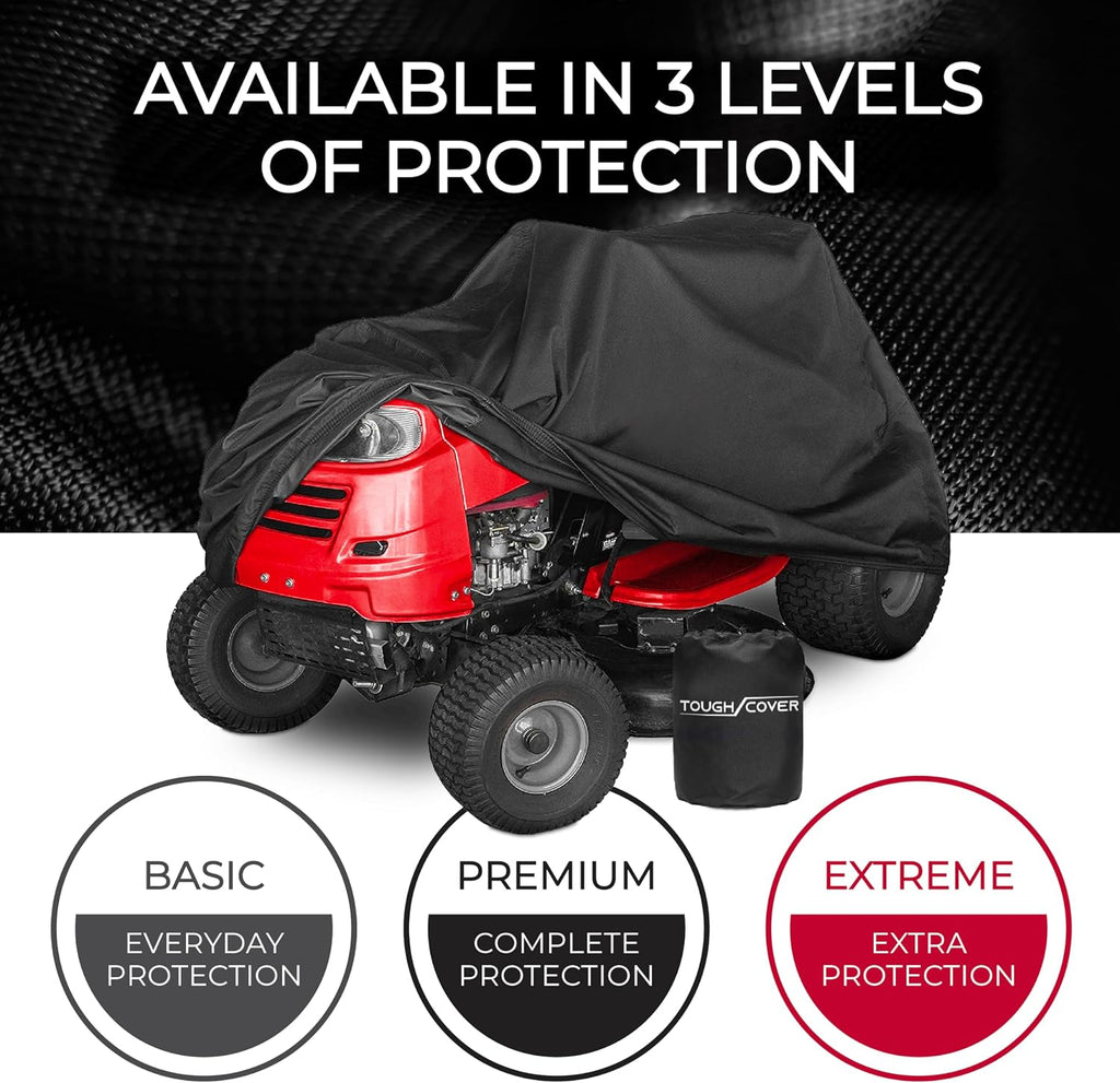 Riding Lawn Mower Cover - 90x56x59 in Black - Waterproof Protection for Zero Turn Mowers - UV & Snowproof Shield for