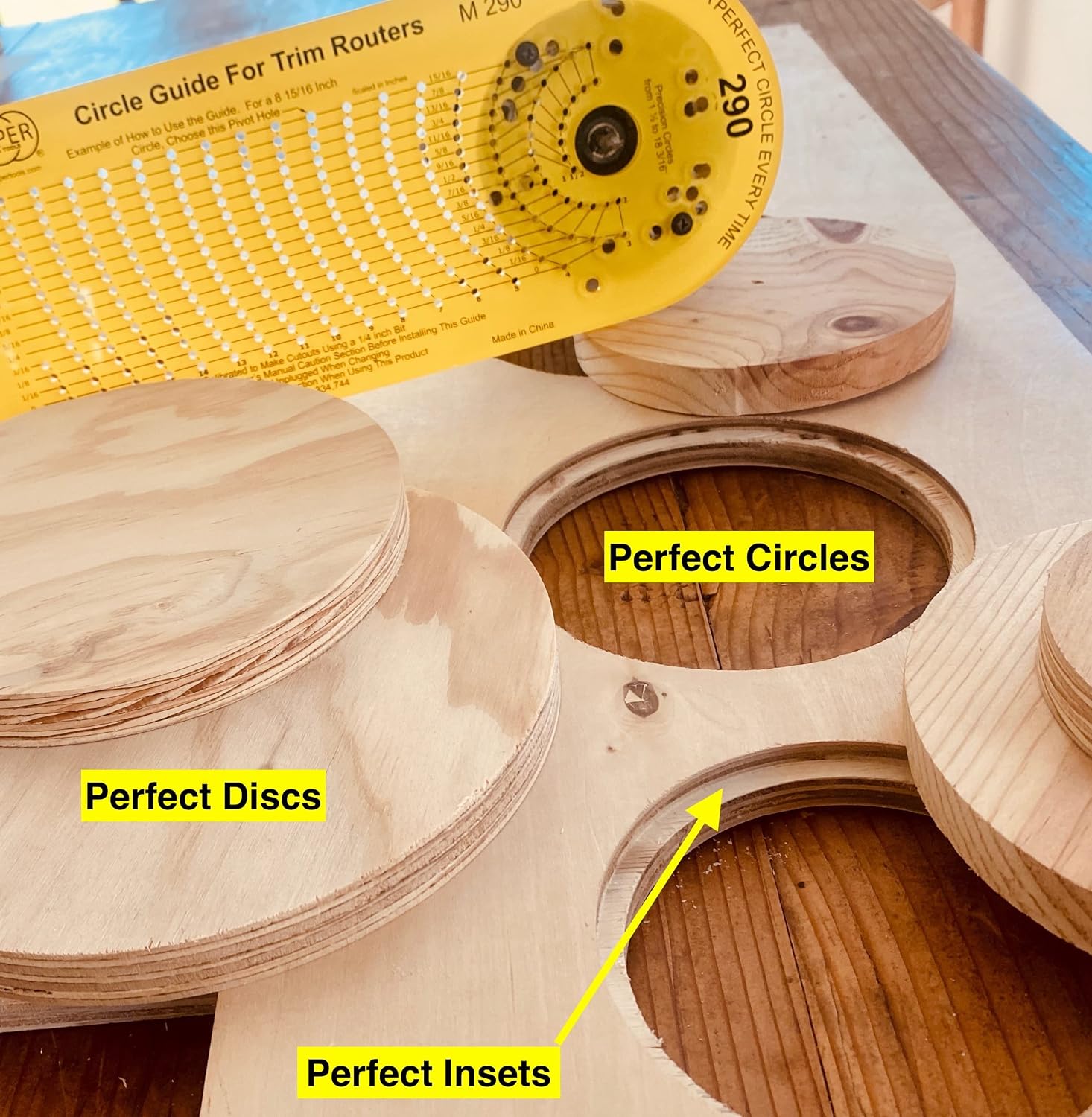 Jasper 290 Circle Jig - WOOD Magazine Grade A (ONLY Grade A) | 268 Circles 1½"-18 3/16" | Standard & PRO Models |