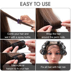 65Pcs Hair Rollers with Clips for Women,Black