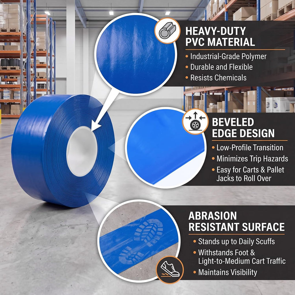 3" x100' Industrial Floor Marking Tape for Industrial,Blue