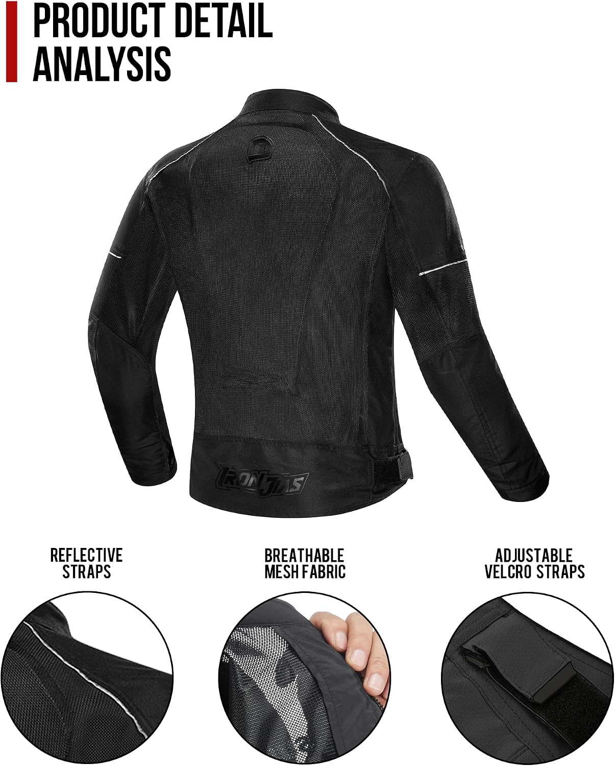 Summer Motorcycle Riding Jacket with CE Certified | Breathable Mesh, CE Level 2 Armor, EVA Back Protector, Adjustable