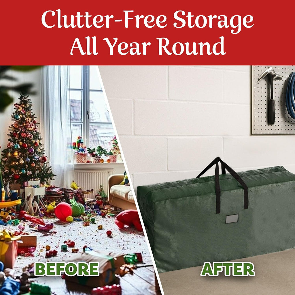 Christmas Tree Storage Bags - Set of 2 Extra-Large Holiday Decoration Totes for Disassembled 9-Foot Artificial Trees