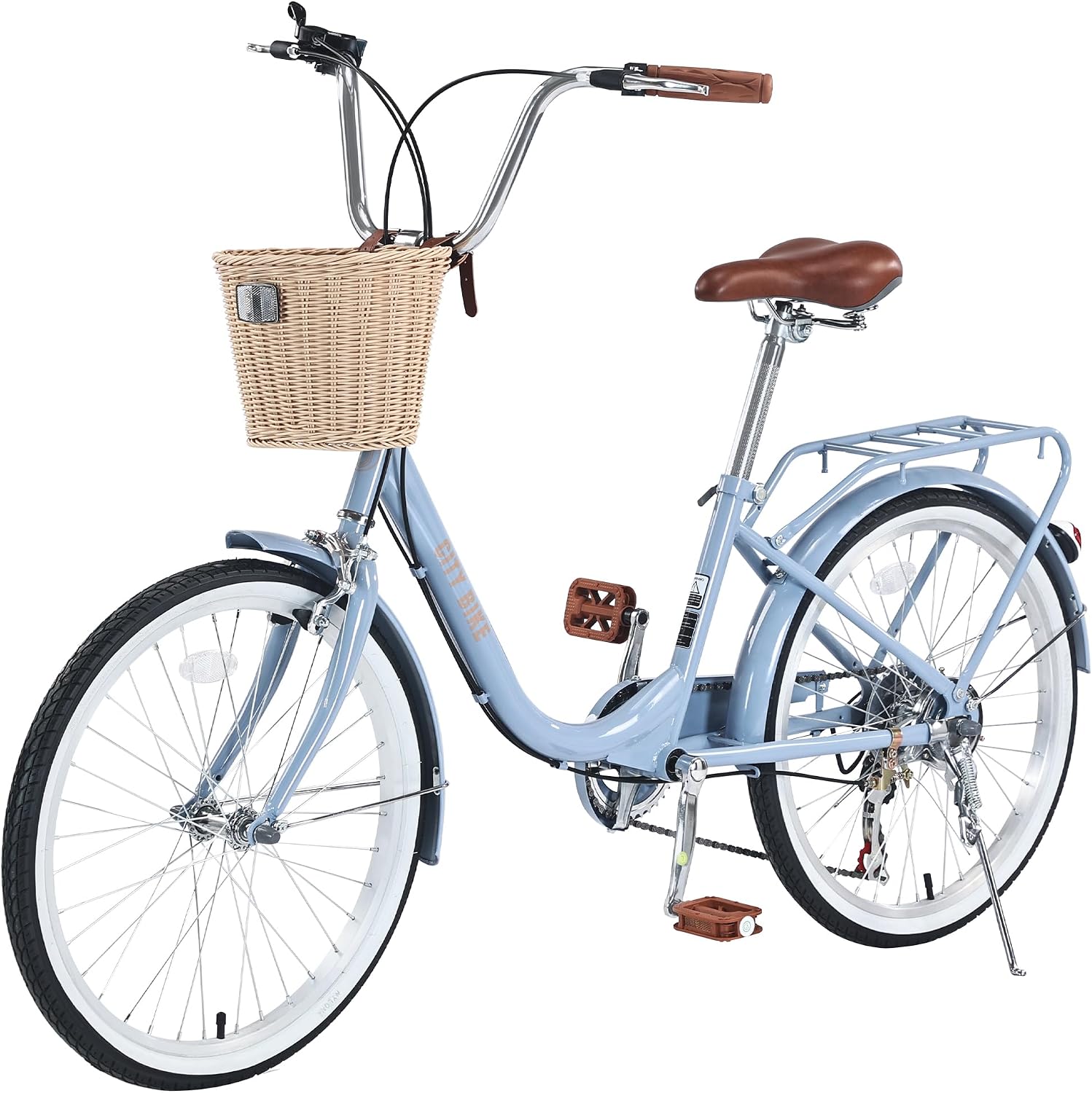22/26 Inch Women's Bike Beach Cruiser Bike for Women/Girls，City Hybrid Bike 7 Speeds Adult Bicycle Commuter Bike for
