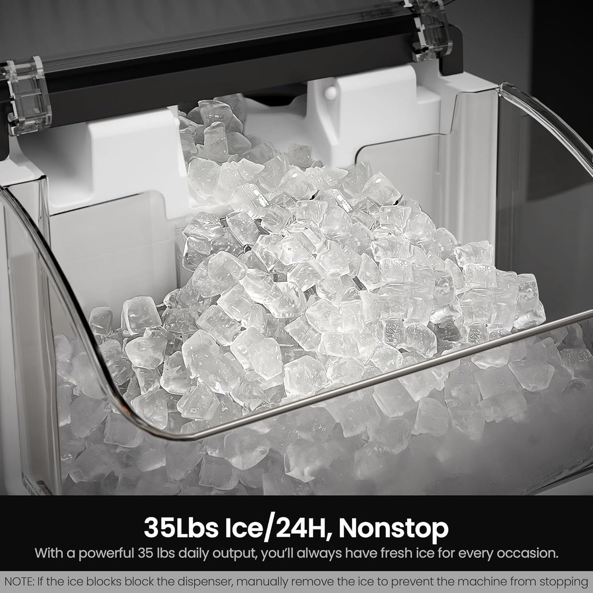 Nugget Ice Maker Countertop, 35 lbs/Day, Stainless Steel