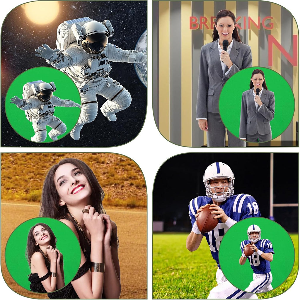 10X12ft Green Screen Backdrop for Photography | Chromakey Polyester Foldable Greenscreen Background,Green Screen