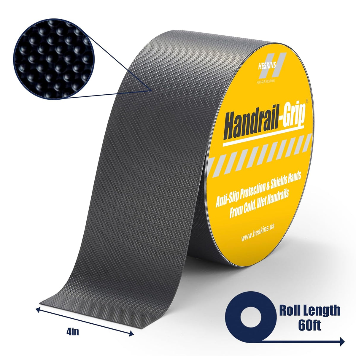 Heskins Handrail Grip Tape, Black, 4in x 60ft