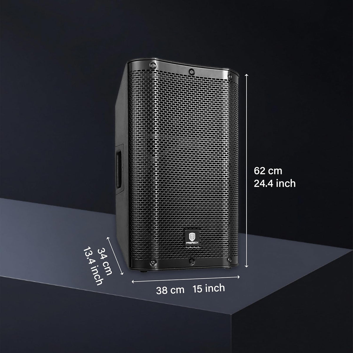 Delta 128 2400W Bluetooth PA Speaker System with 8-Channel Powered Mixer, 2 12-Inch Passive Speakers, Stands, Reverb