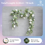 2Pcs 6.5FT Wedding Decor Artificial Flower Eucalyptus Garland