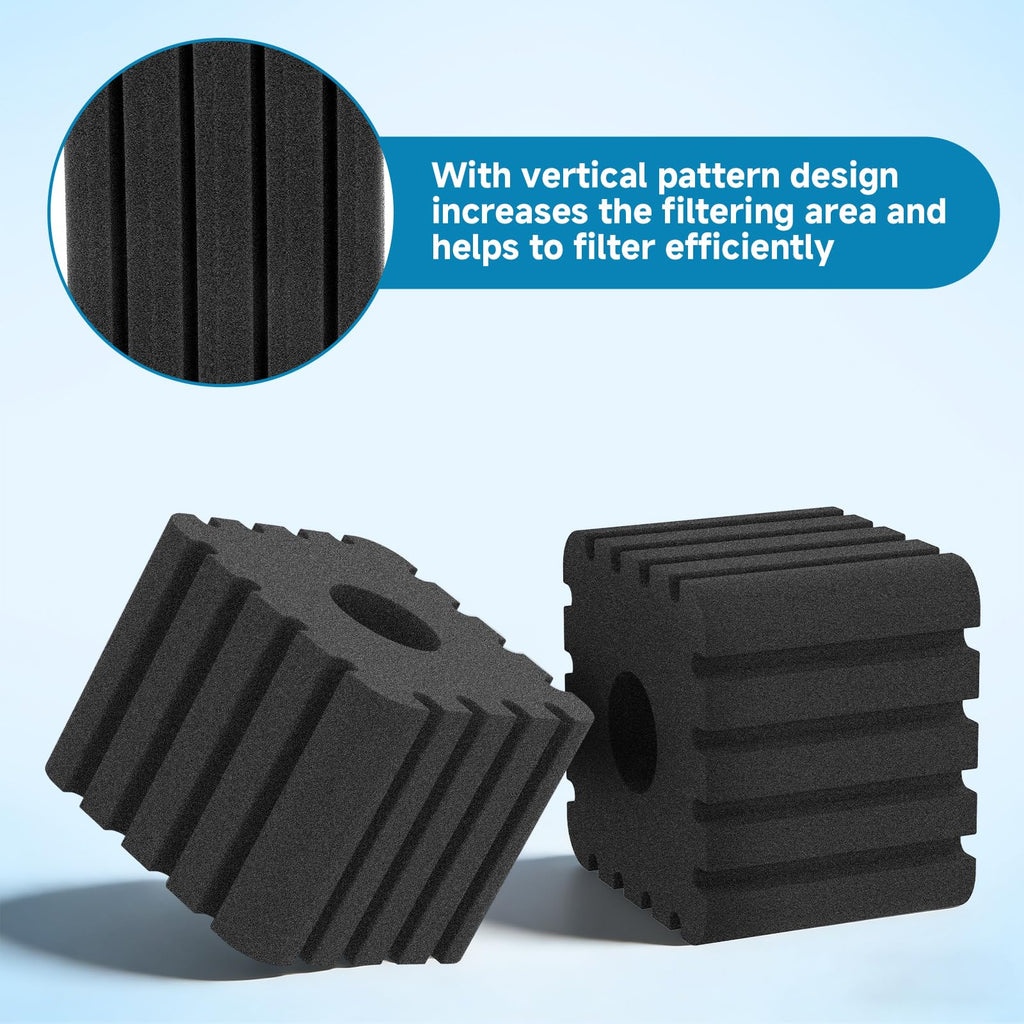 AQQA Aquarium Sponge Filter Replacement Sponge for AQ046-S (2 Pack)