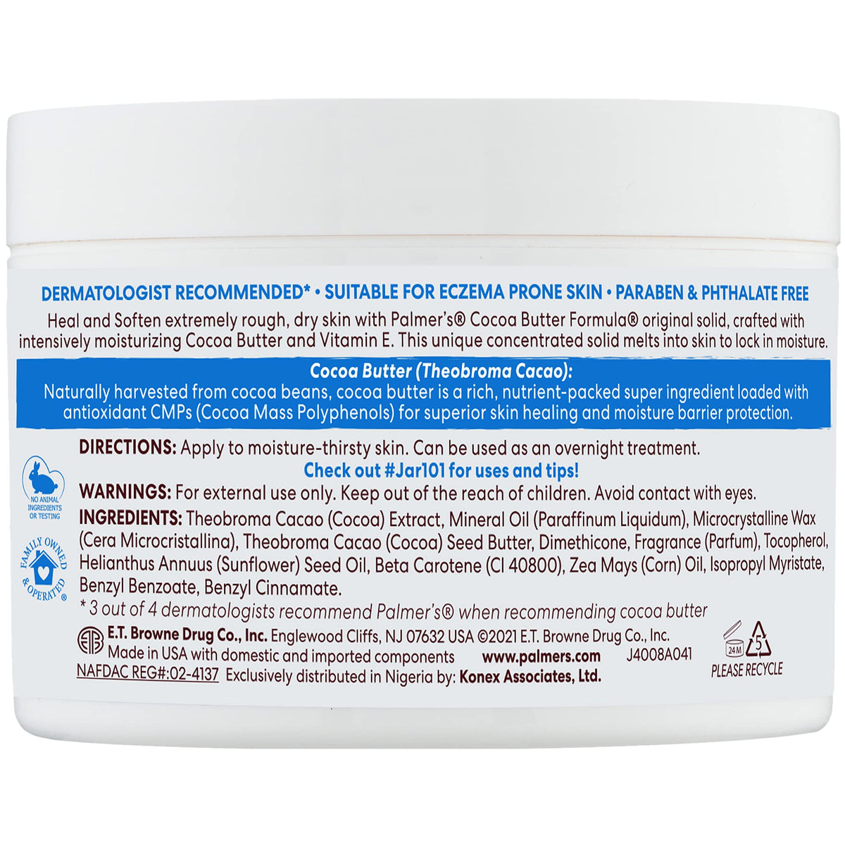 Solid Cocoa Butter Body Lotion with Vitamin E (7.25 Oz - 3 Pack)