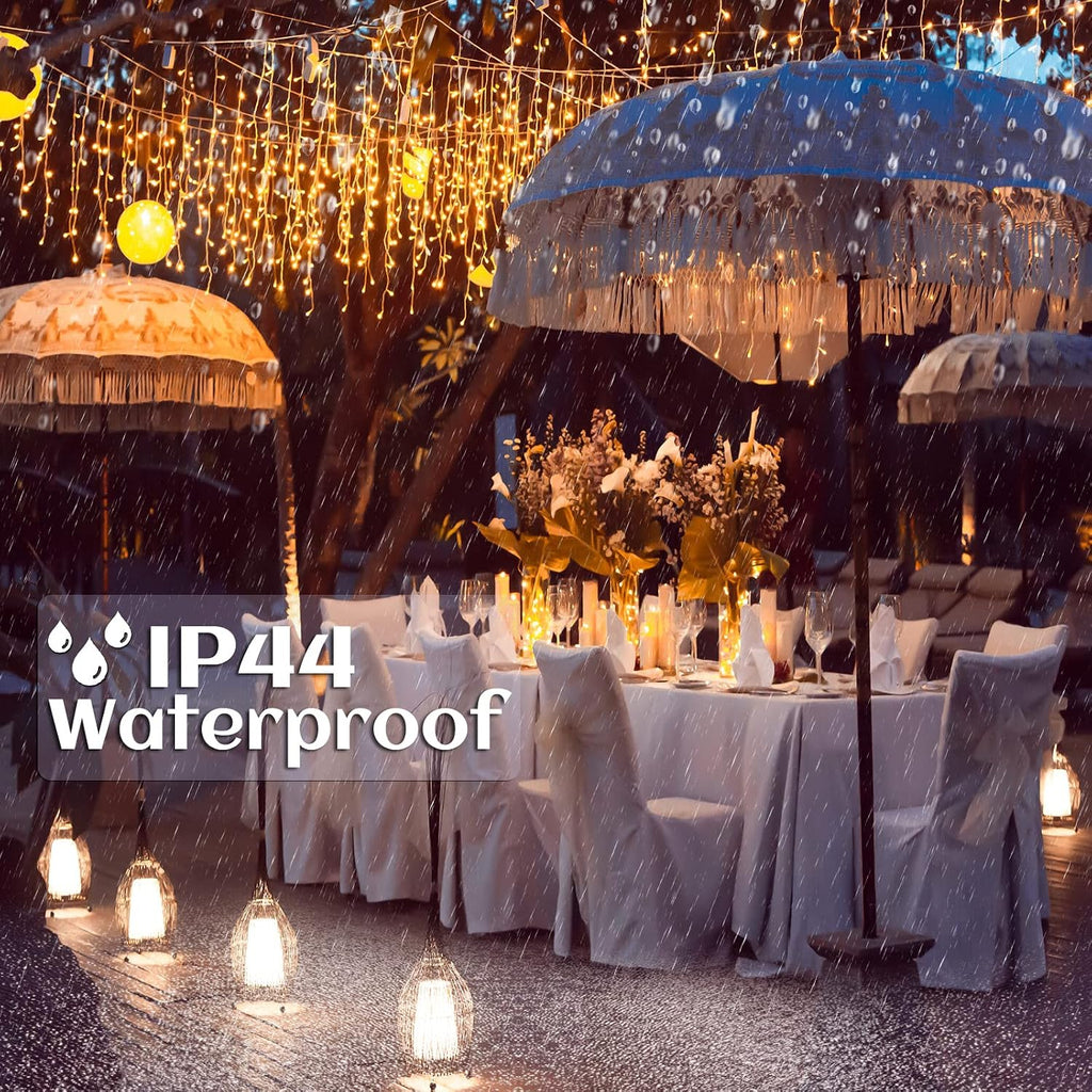 Icicle lights for Outside Christmas Lights Outdoor 33ft 400 LEDs Warm White | Twinkle String Lights with 75 Drops 8