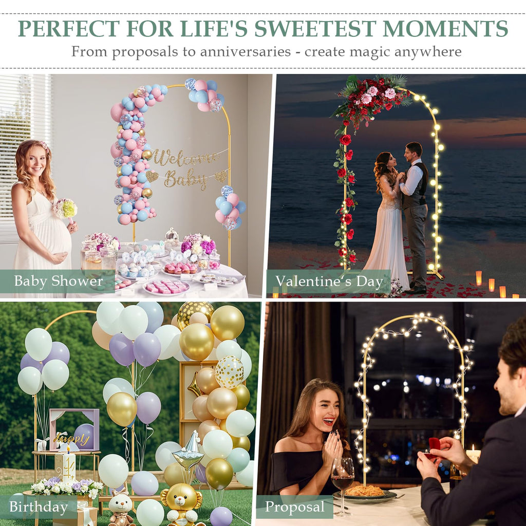 7.2FT Metal Balloon Arch Backdrop Stand for Parties