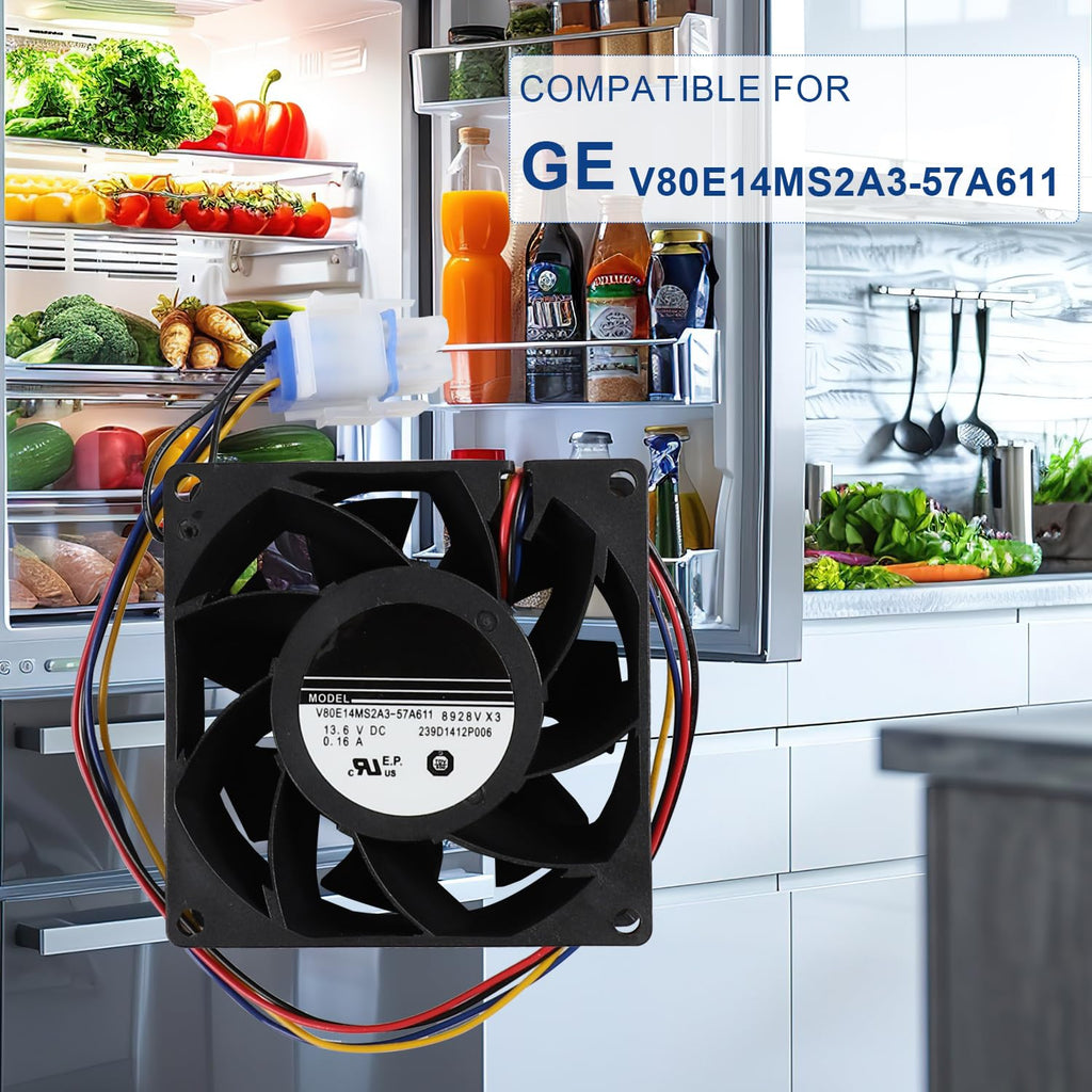 Refrigerator Evaporator Fan Motor for GE Models GFE26GGKIWW GFE26GMHDES GFE26GMHEES GFE26GMHFES GFE26GGHEBB GFE26GGHEWW GFE26GGHFBB GFE26GGHFWW GFS26GMNBES GFE26GMKJES GFE26GGHDBB GFE26GGHDWW