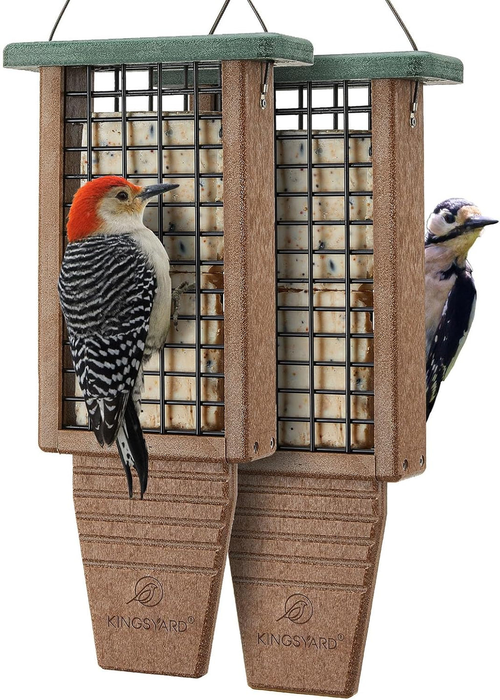 2 Pack Double Tail-Prop Suet Bird Feeder
