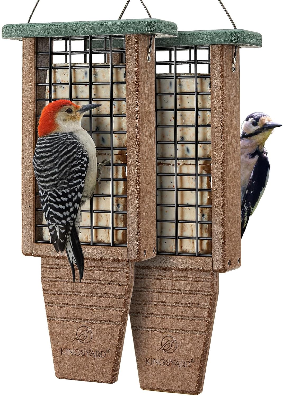 2 Pack Double Tail-Prop Suet Bird Feeder