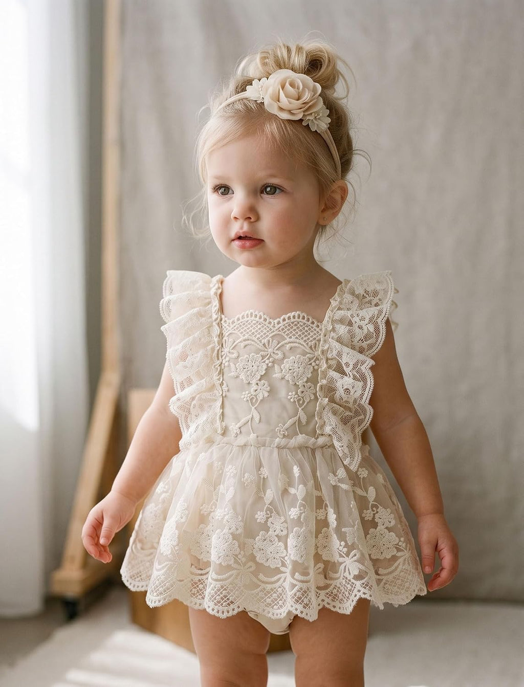 Newborn Photography Outfits Girl Lace Romper Dress for 1st Birthday