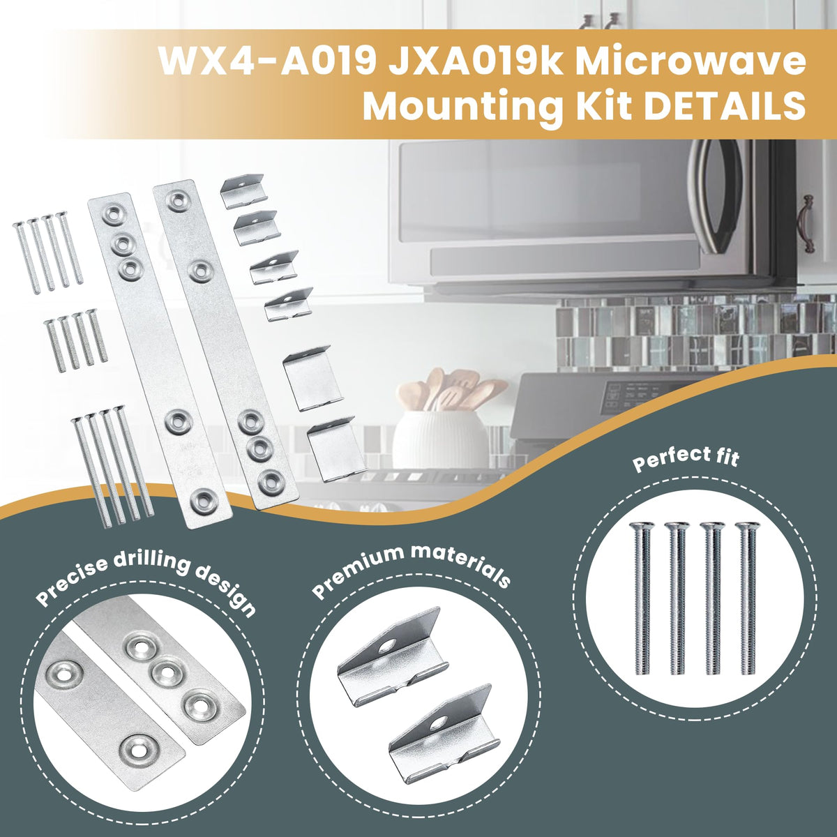 Microwave Under Cabinet Mounting Kit WX4-A019 JXA019K Fits for G.E
